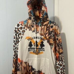 Yellowstone Dutton Ranch Graphic Hoodie Sz M